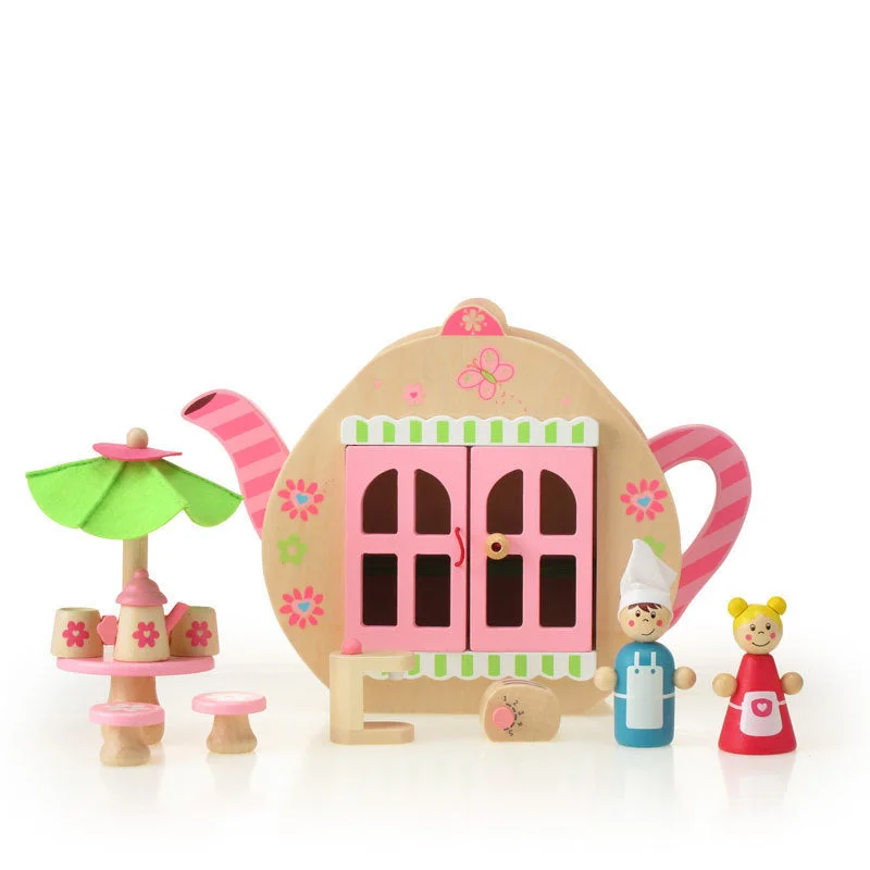Wooden gardening toys for outdoor learning​ Tea party playset in Teapot