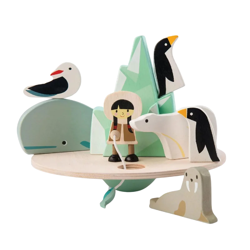 Wooden pull - along toys for active toddlers​ TENDER LEAF Balancing Polar Circle