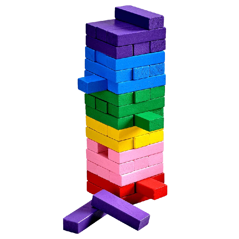 Wooden crib toys for baby entertainment​ Rainbow Building Blocks - 3 in 1 Wooden Toy