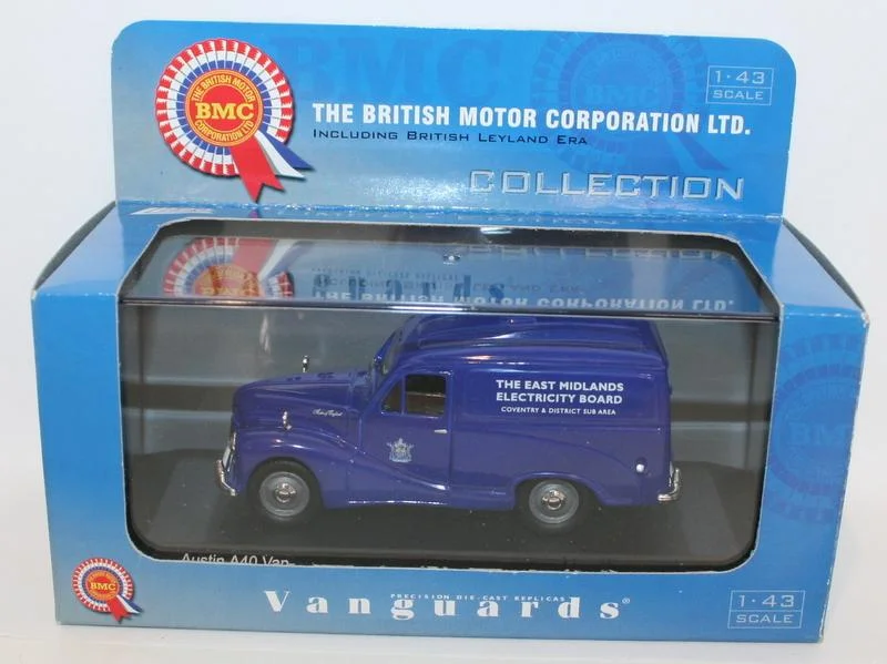 Refrigerated trucks for transporting perishable goods​ Vanguards 1/43 Scale VA00318 Austin A40 Van East Midlands Electricity Board