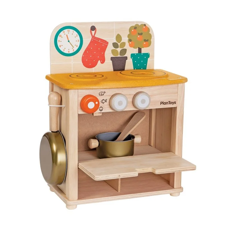 Wooden binoculars for pretend exploration​ Viga Mini Kitchen- Wooden Set Red