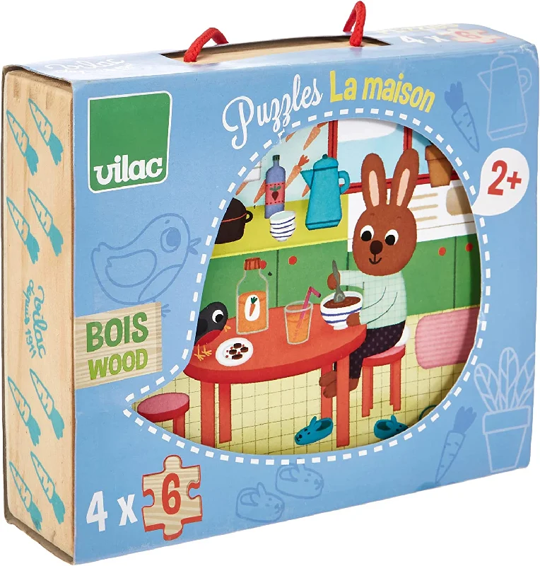 Wooden kitchen sets for pretend play​ Vilac 2643 House Puzzle