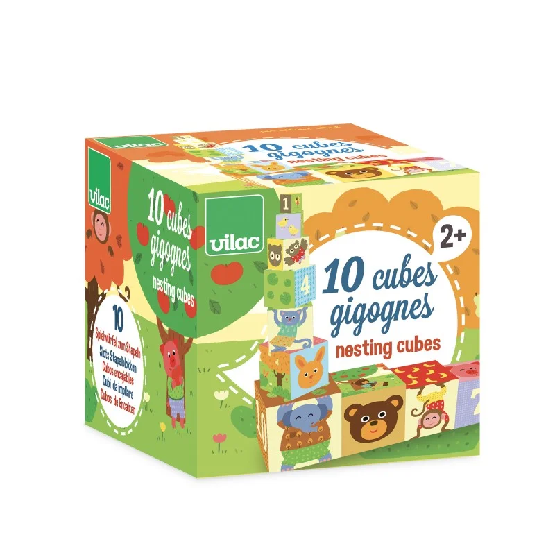Wooden number toys for math concepts​ Vilac Nesting Cube