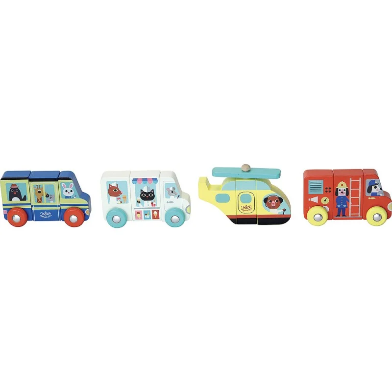 Wooden dollhouses with detailed furniture​ Vilac Arrhenius-Magnetic Trucks