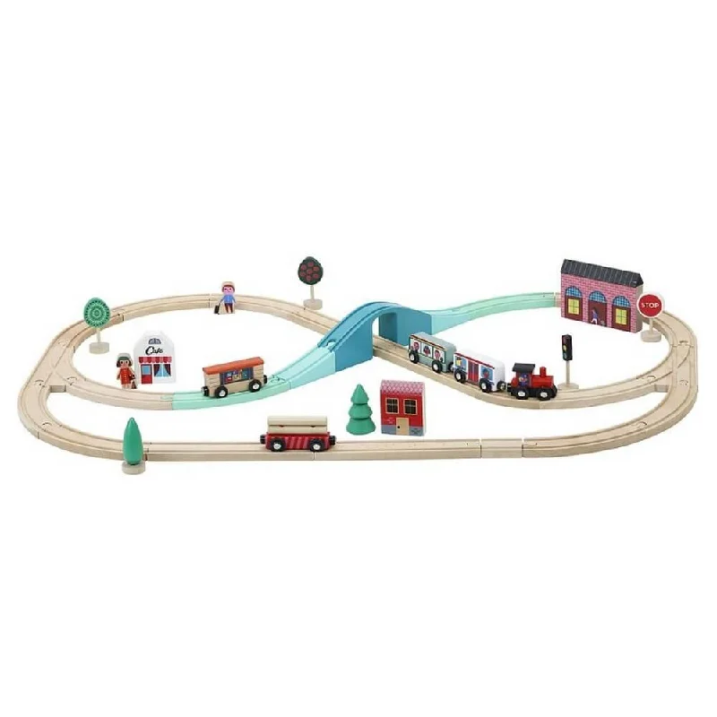 Wooden building blocks for creative construction​ Vilac-7606-Arrhenius-Grand-Express-Train-set