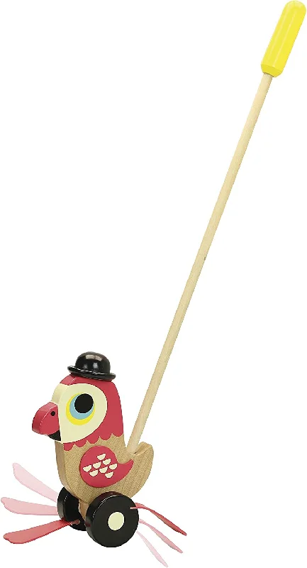 Wooden play construction sites for building play​ Vilac 7786 Arrhenius Parrot push toy