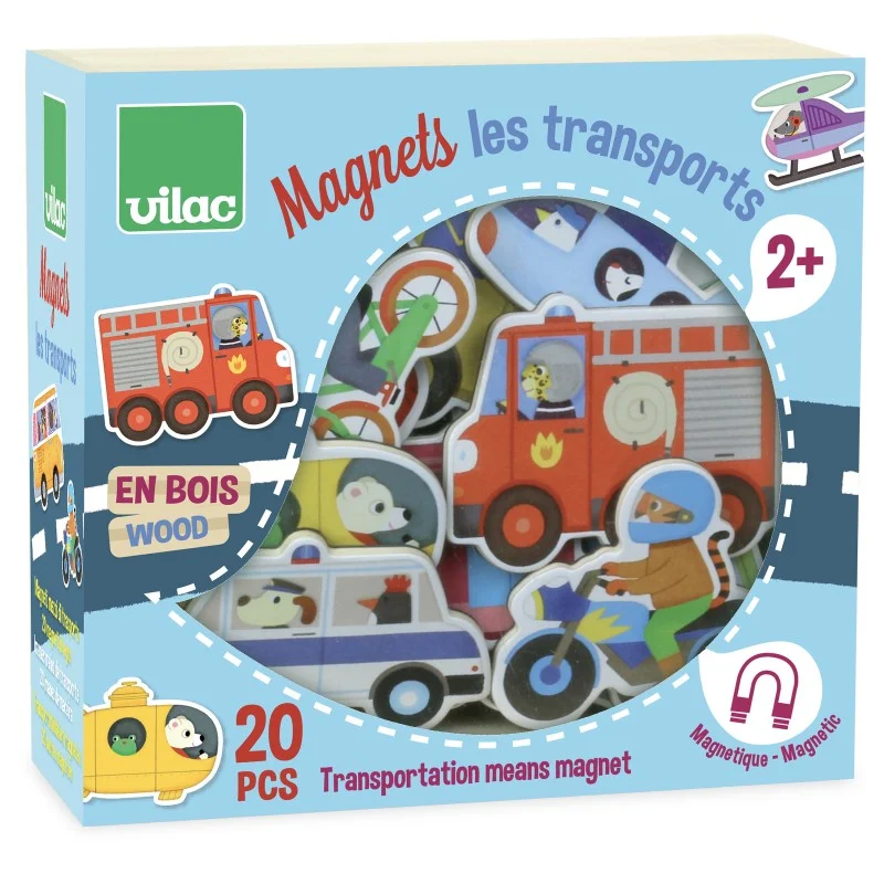 Wooden playhouses for kids' hideaways​ Vilac 19 Transport Magnets