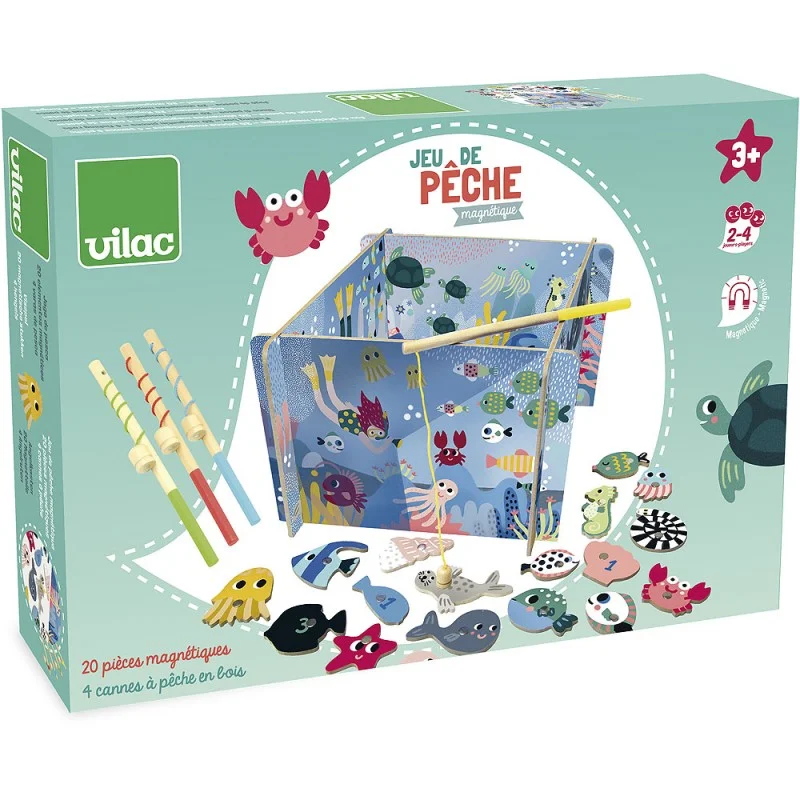 Wooden teething toys for teething babies​ Vilac Carlslund-Magnetic Fishing Box