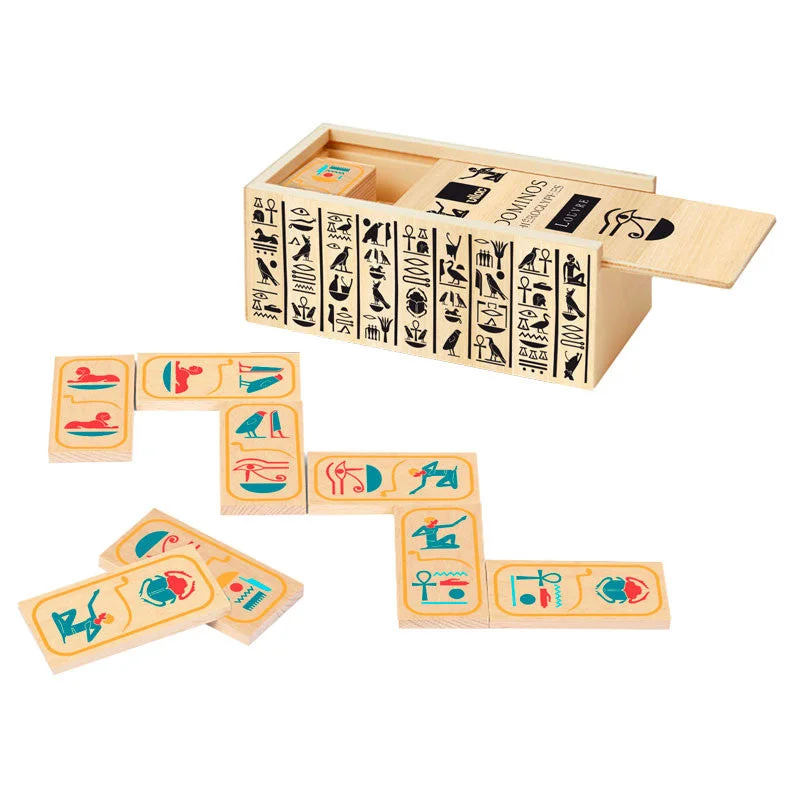 Wooden forts for imaginative play​ Vilac 9504 Hieroglyph  Dominoes game