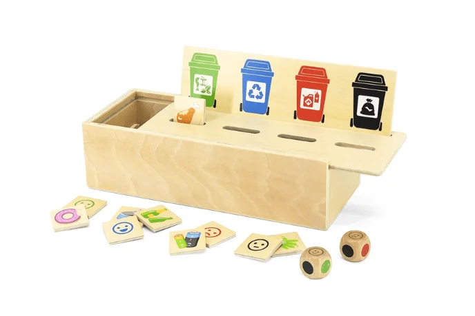 Wooden toy trains with realistic tracks​ Waste Sorting Puzzle