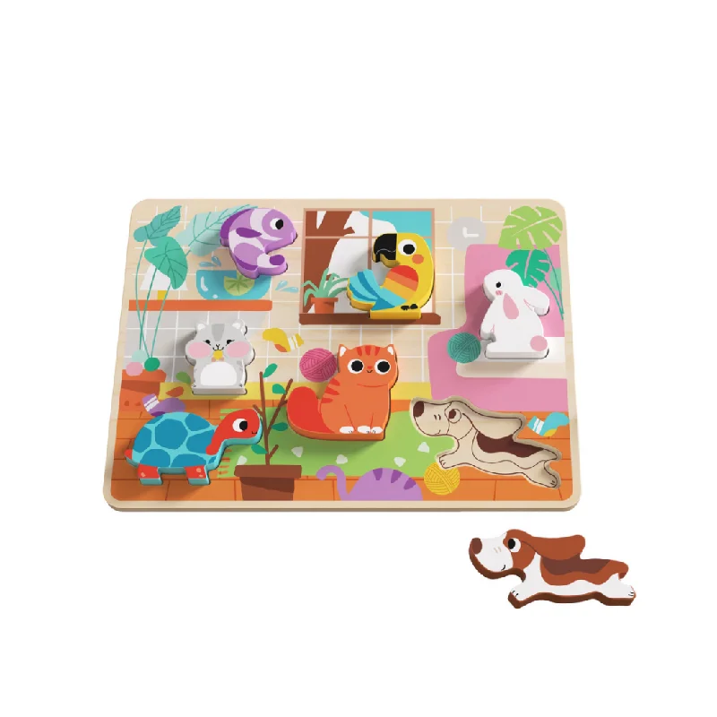 Wooden tool sets for pretend carpentry​ Wooden Chunky Puzzle - Pet
