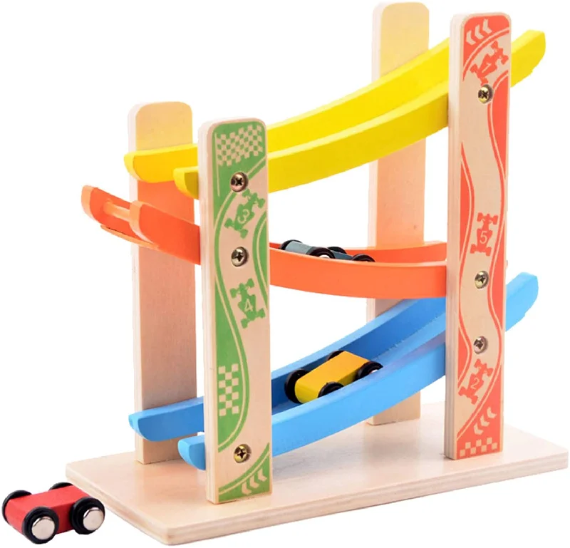 Wooden learning towers for safe exploration​ Wooden Color Slide Car