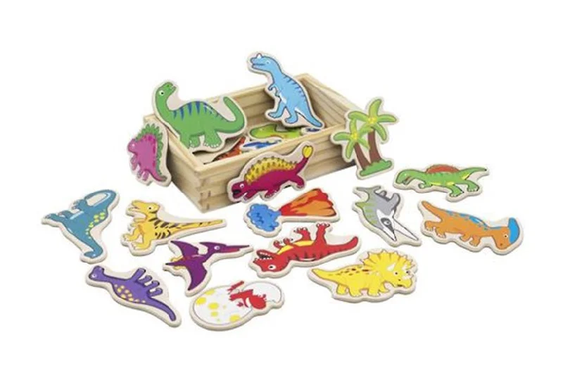 Wooden play farms for rural - themed play​ Wooden Magnetic Dinosaurs