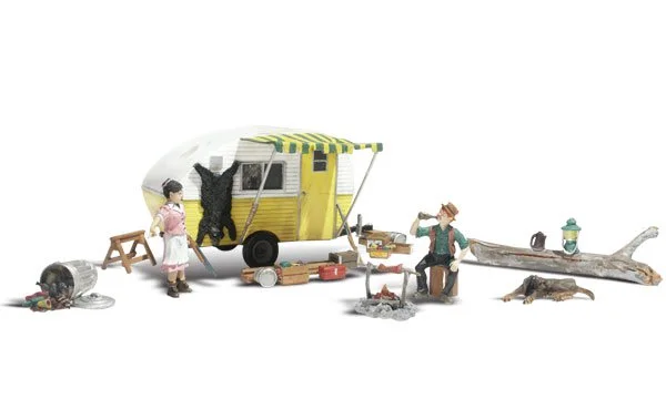 Japanese - temple model toys for Asian - culture exploration​ Woodland Scenics HO Scale Auto Scenes "Ma & Pa's Trailer Haven" - AS5542