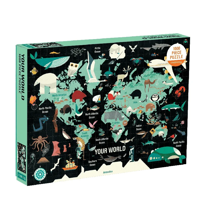 Food - shaped puzzles like pizza and ice cream​ Mudpuppy 1000Pc Puzzle - Your World