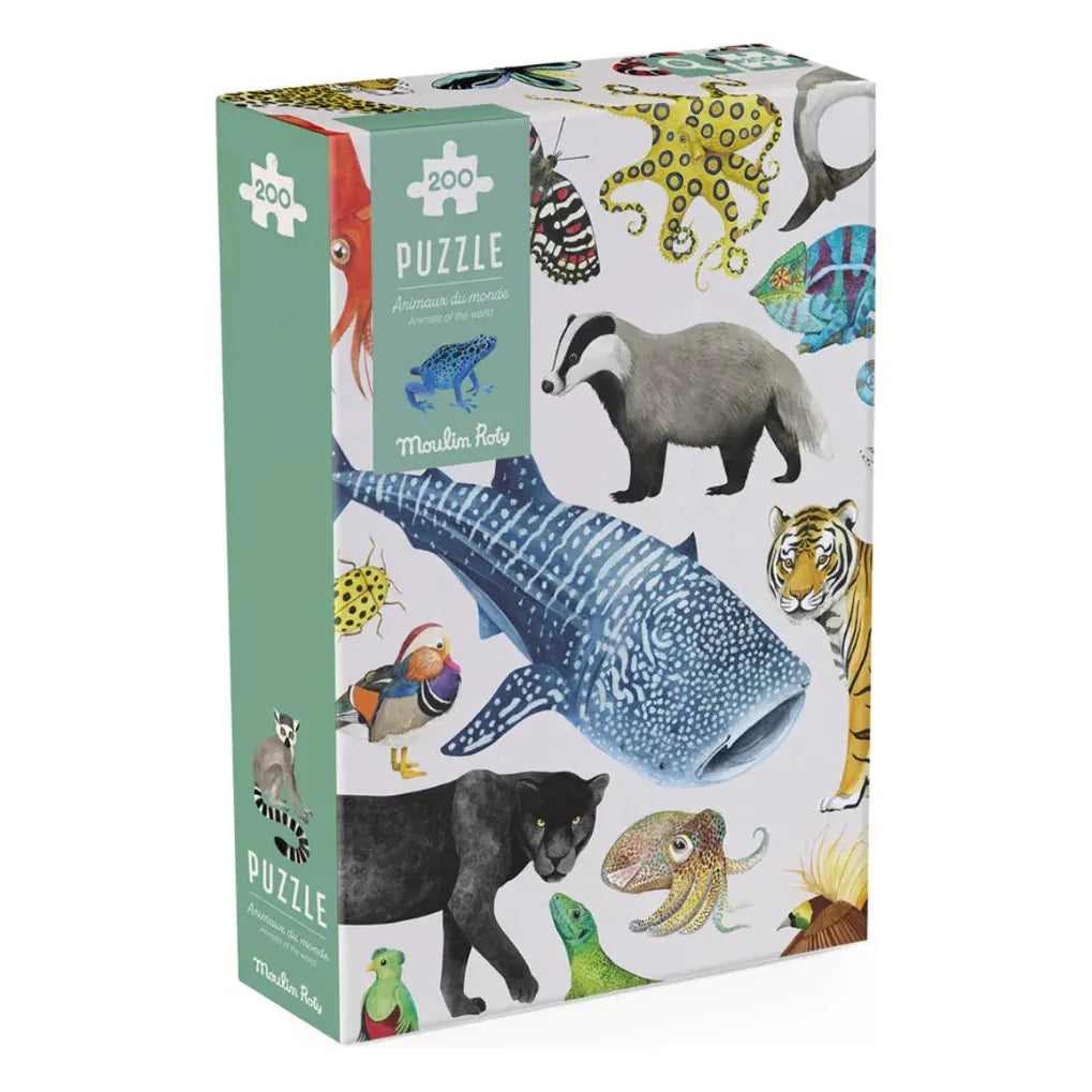 Puzzle - themed stationery with puzzle patterns​ 200-Piece Animals of the World Jigsaw Puzzle