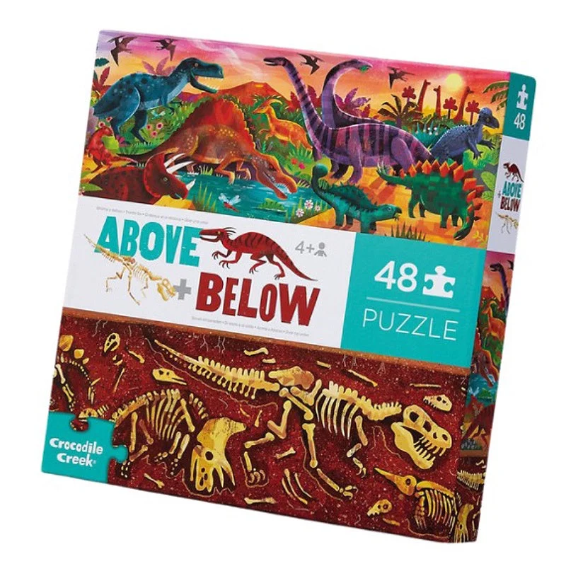 Puzzle - inspired pottery with puzzle - like textures​ Above & Below Puzzle 48PC - Dinosaur World
