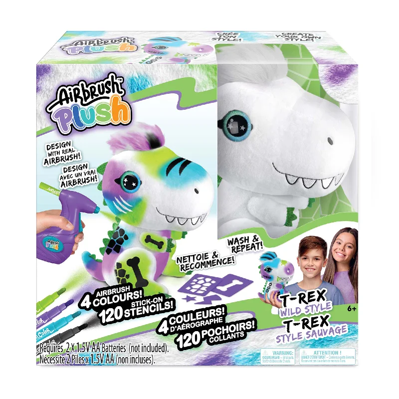 Plush toys for spa lovers with bath - related designs​ Airbrush Dinosaur Plush, 1 Count