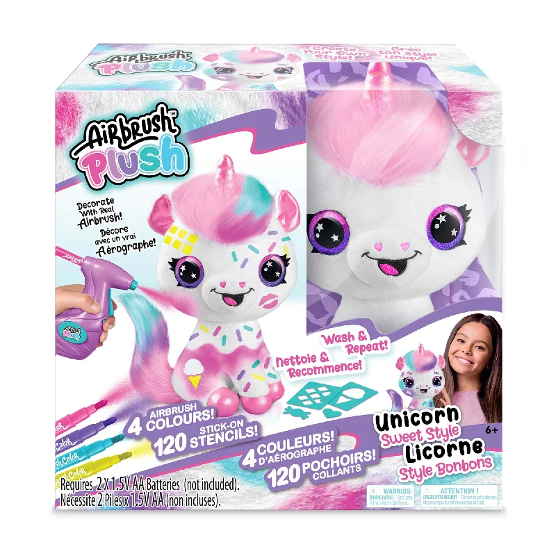 Plush toys for yoga enthusiasts with yoga - pose - inspired poses​ Airbrush Unicorn Plush, 1 Count