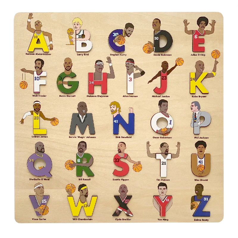 Puzzle - inspired embroidery patterns for crafters​ Basketball Legends Alphabet Puzzle