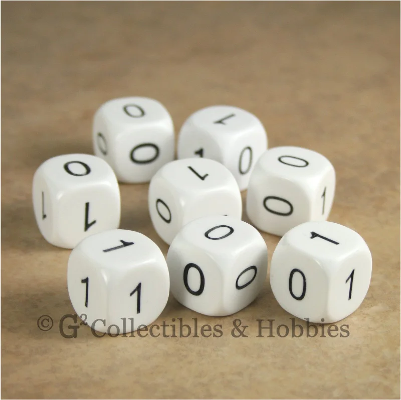 Plush toys for farmers with tractor - or hay - bale - shaped accents​ Binary Dice Numbers 0 & 1 D6 Set - 8pc White