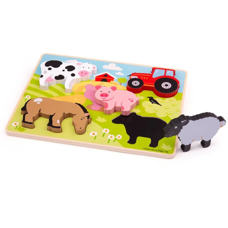 Puzzle - themed party favors​ Chunky Lift Out Farm Puzzle