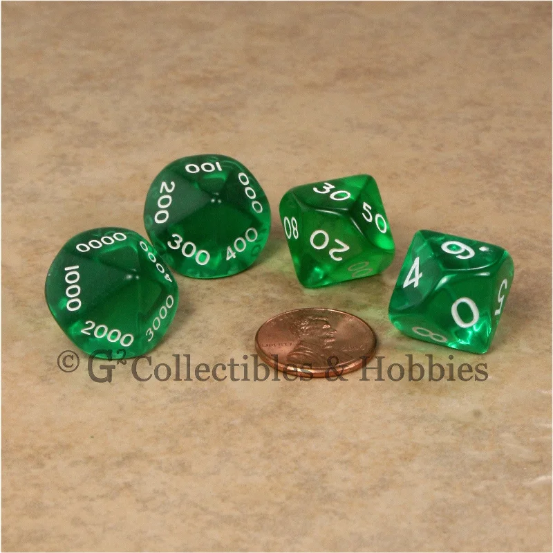 Plush toys for anime fans based on popular characters​ D10 Transparent Green Place Value Dice Tens 4pc Set