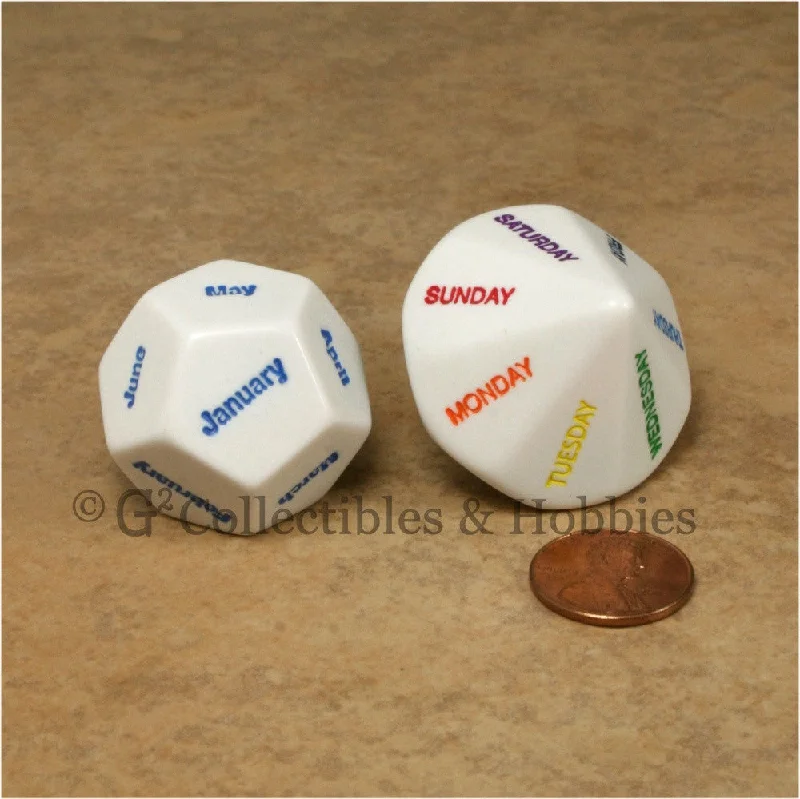 Plush toys for chefs with chef's hat and apron designs​ D12 Months of the Year & D14 Days of the Week Dice Set