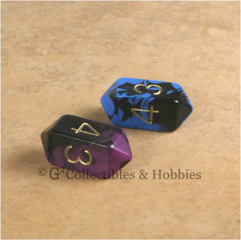 Therapeutic plush toys for autistic children​ D4 Crystal Oblivion Dice 2pc Set - Blue & Purple