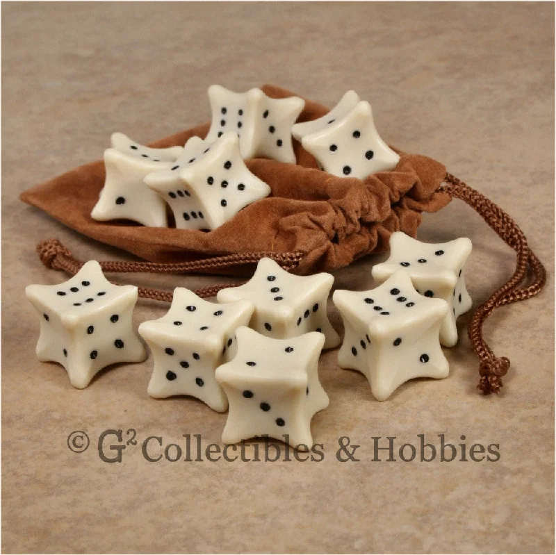 Plush toys for postal workers with mail - bag - or letter - shaped details​ D6 10pc Dice Bones & Bag Set