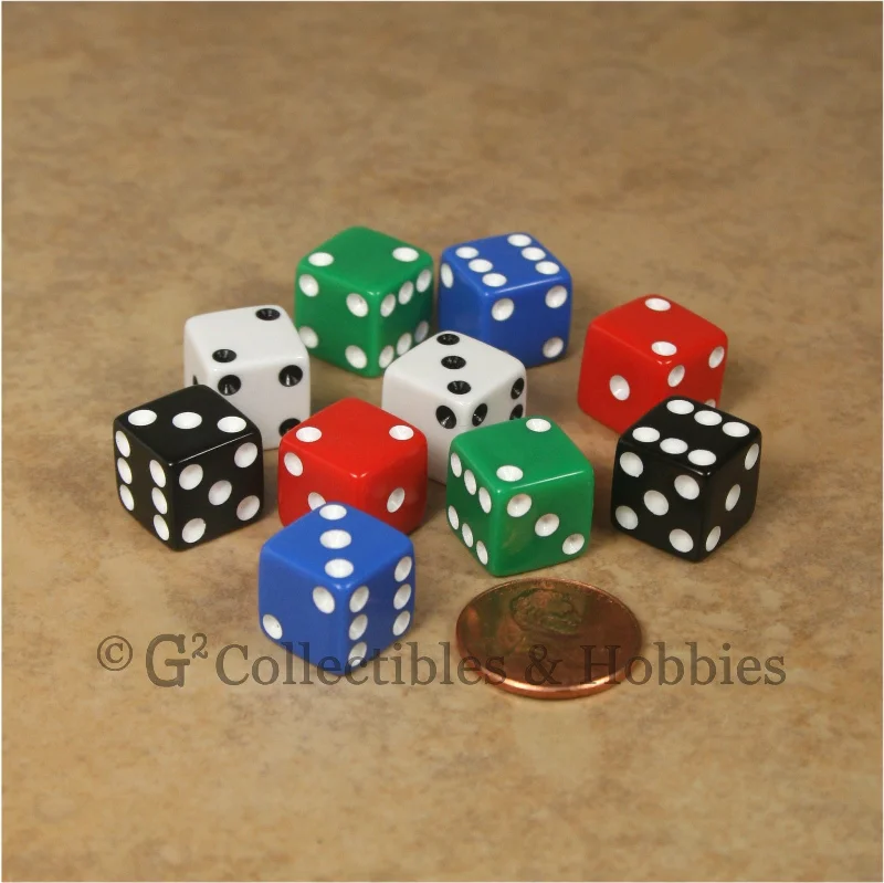 Giant - sized plush toys for huggable companions​ D6 12mm Opaque Multicolored 10pc Dice Set