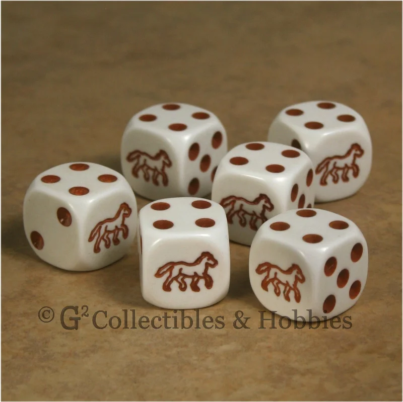 Knight - inspired plush toys with shields and swords​ Horse 6pc Dice Set - Brown