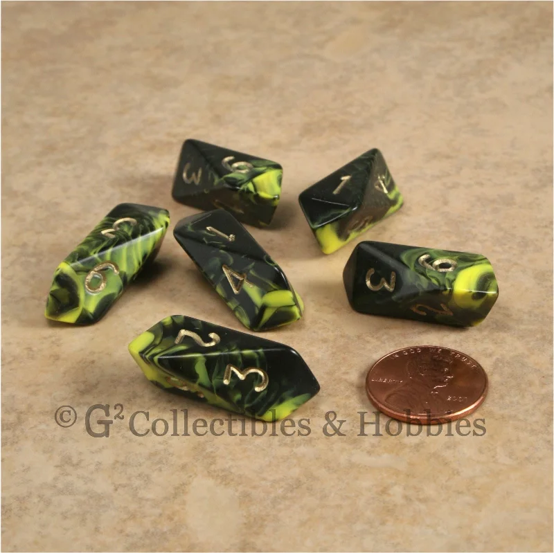 Plush toys for retirement parties with commemorative messages​ D6 Crystal Oblivion Dice 6pc Set - Yellow