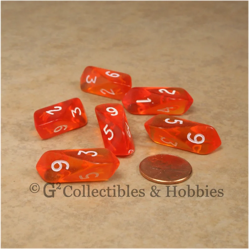 Plush toys for snowboarders with snowboard - shaped accessories​ D6 Crystal Transparent Dice 6pc Set - Orange