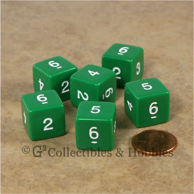 Plush toys for baristas with coffee - bean - shaped accents​ D6 RPG Dice Set : Opaque Green with White Numbers 6pc
