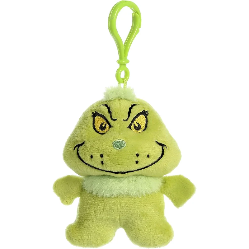 Plush toys for meditation practitioners with calming colors​ Dr. Seuss: The Grinch, Grinch Clip-on Plush, 4 Inches