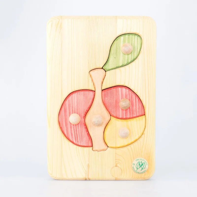 Puzzle - themed wall decals for quick home decor changes​ Drei Blatter Wooden Peg Puzzle - Apple