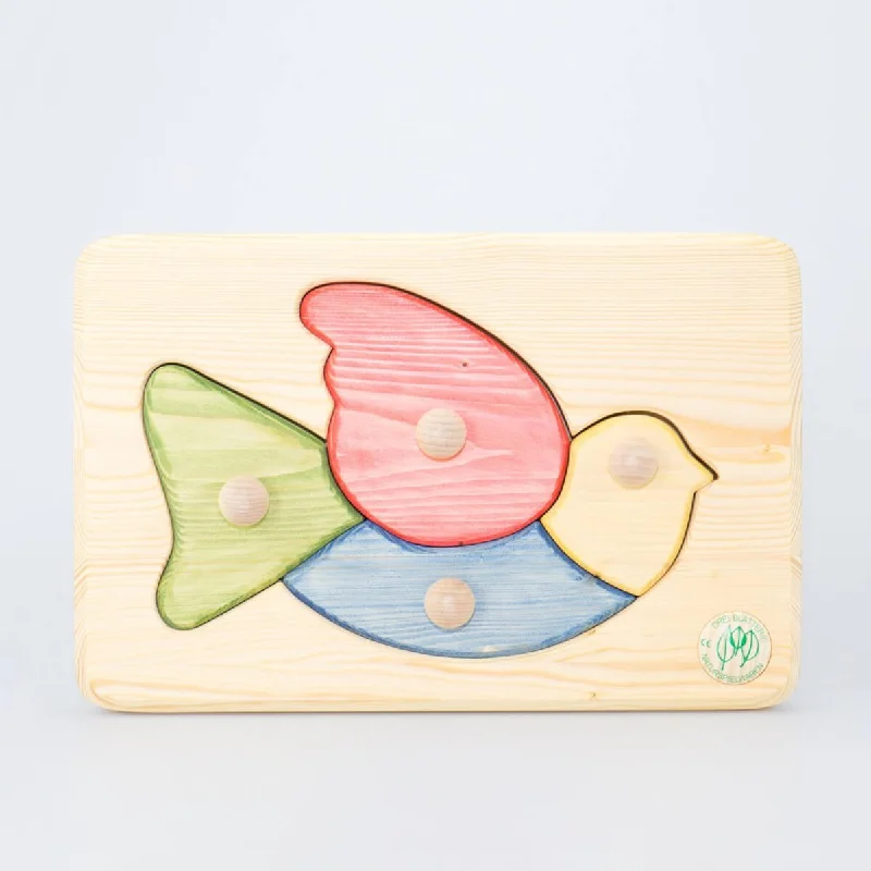 Puzzle decor for home interior accents​ Drei Blatter Wooden Peg Puzzle - Bird
