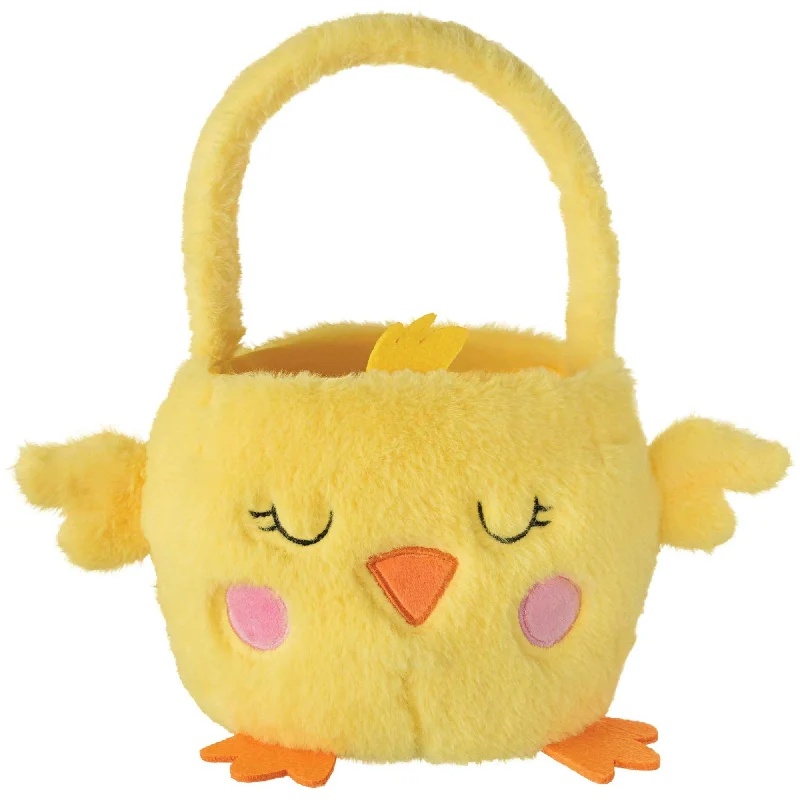 Plush toys for college students' dorm decor​ Easter Chick Easter Basket, 8 x 6 Inches, 1 Count