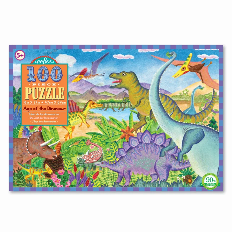 Puzzle - themed stationery with puzzle patterns​ Eeboo 100 Pc Puzzle - Age Of The Dino