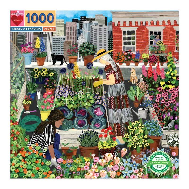 Puzzle - based fitness challenges for physical activity​ Eeboo 1000PC Puzzle - Urban Garden