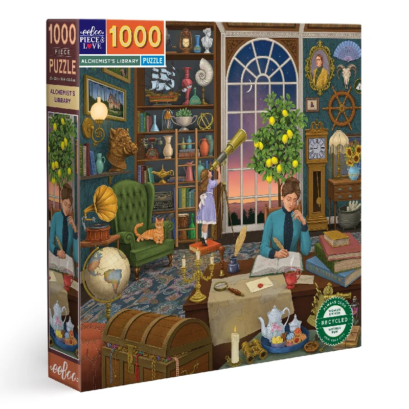 Puzzle - shaped doorstops for home safety​ eeBoo Alchemist's Library 1000pc Square Puzzle
