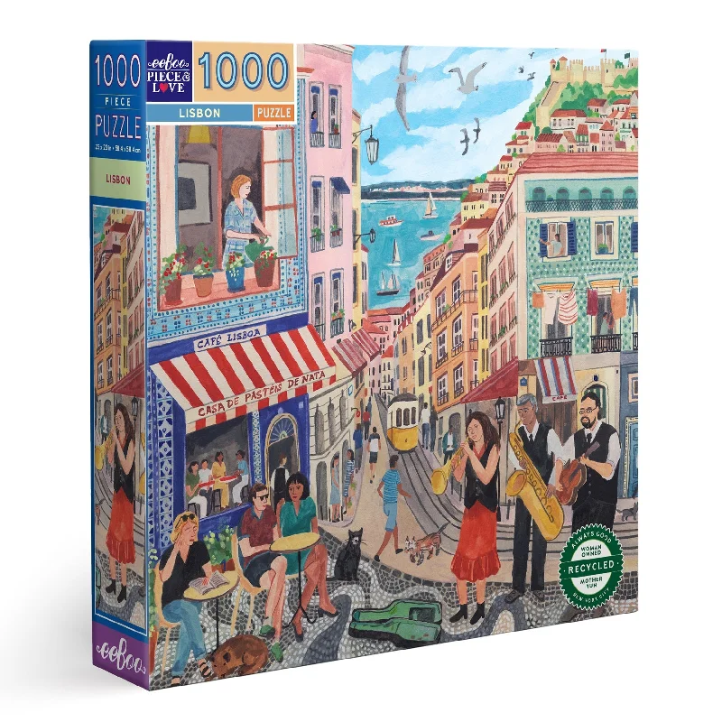 Easter egg - hunt puzzles for spring celebrations​ eeBoo Lisbon 1000pc Square Puzzle