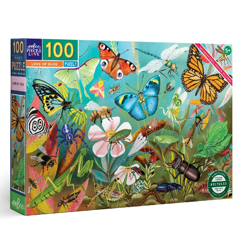Nature - themed puzzles featuring landscapes​ eeBoo Love of Bugs 100pc Puzzle