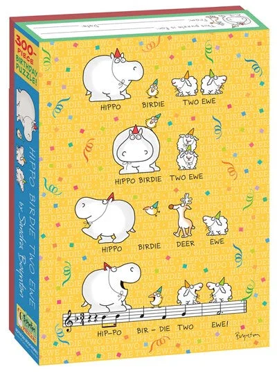 Puzzle - inspired embroidery patterns for crafters​ HIPPO BIRDIE TWO EWE