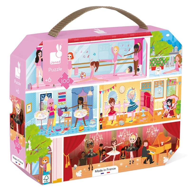 Puzzle - themed tote bags for carrying essentials​ Janod Dance 100PC Puzzle