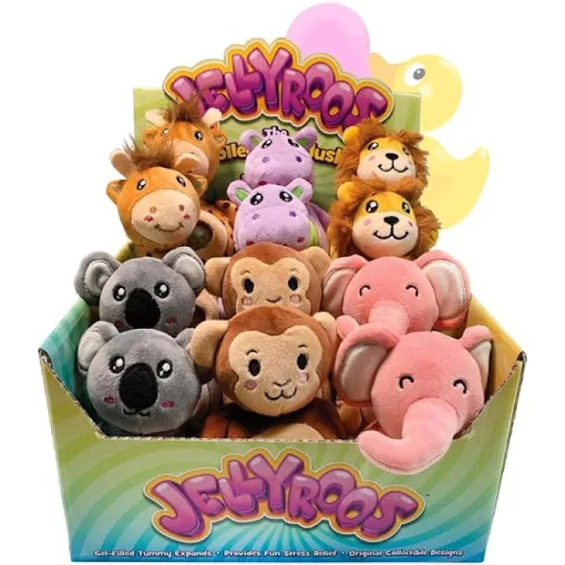 Plush toys for firefighters with fire - truck - or helmet - shaped accents​ Jellyroos Jungle Collectible Plush, Assortment, 1 Count