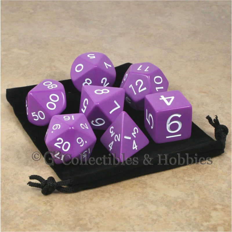 Safari animal plush toys for jungle - loving kids​ Jumbo RPG 7pc Dice & Bag Set - Purple with White Numbers