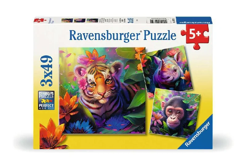 Puzzle decor for home interior accents​ Jungle Babies 3x49pc