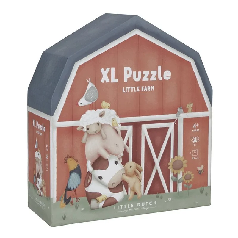 Puzzle - based memory games for cognitive improvement​ Little Dutch: XL Puzzle - Little Farm 42 Pcs